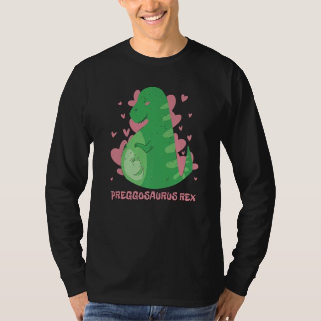 Mamasaurus Trex Pregnancy Announcement Dinosaur Pr T Shirt (Framsida)