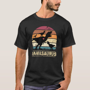 Mamasaurus Triplet Dino Dinosaurus Sunset Rex Dino T Shirt