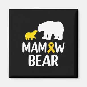 Mamaw Bear Childature Cancer Awareness Support Squ Magnet