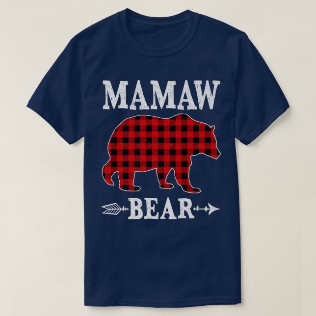Mamaw Bear jul jul Pajama Red Play Buffalo Fami T Shirt (Design framsida)