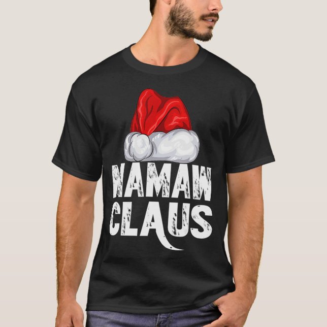 Mamaw Claus julfamilj Matching Pajama Santa T Shirt (Framsida)