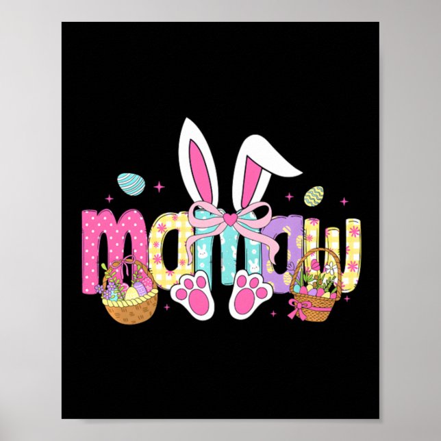 Mamaw Coquette Bow Kanin Öron Påsk Poster (Framsidan)