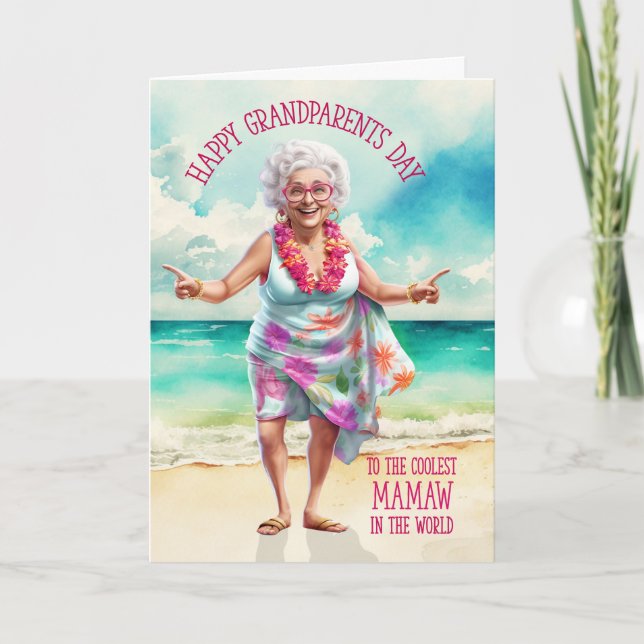 Mamaw Funny Grandma Grandföräldrar Day Coolest Helgkort (Framsida)