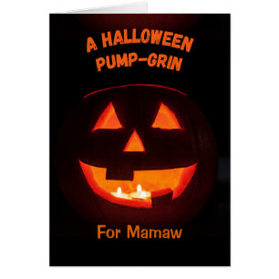Mamaw Halloween Cute Jack o'Lantern Hälsningskort