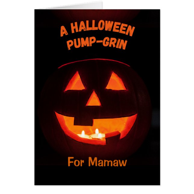 Mamaw Halloween Cute Jack o'Lantern Hälsningskort (Framsidan)