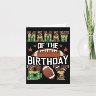 Mamaw of the Birthday Boy Football Älskare Game Da Kort