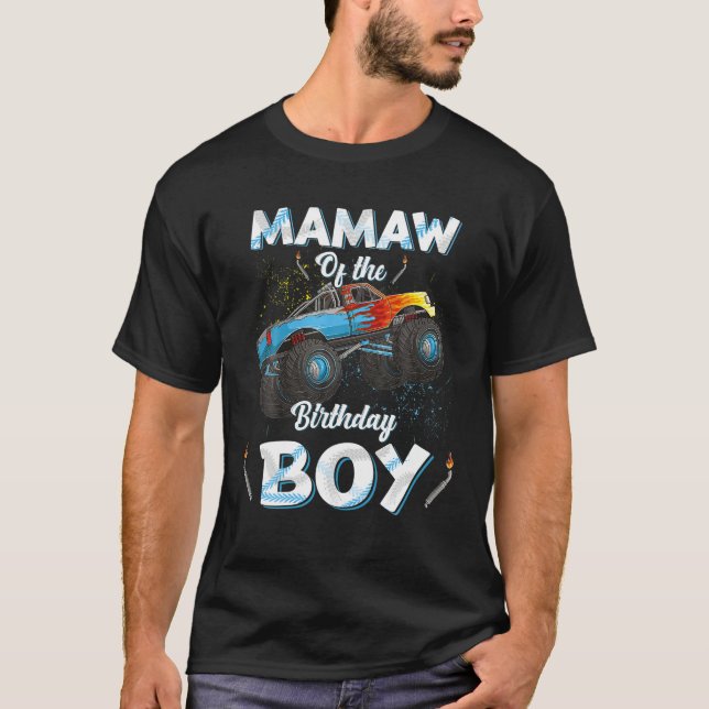 Mamaw of the Birthday Boy Monster Lastbil Bday Wom T Shirt (Framsida)
