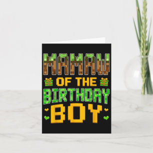 Mamaw of the Birthday Boy Video Gamer Birthday Par Kort
