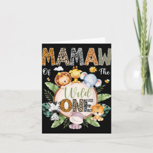 Mamaw of the Vild One 1st Birthday Safari Jungle A Kort