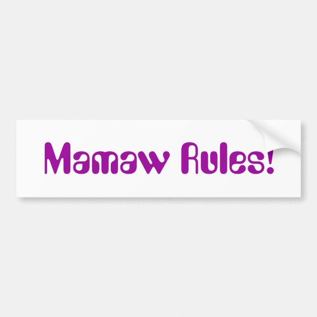 "Mamaw regler! "Bildekal Bildekal (Framsidan)