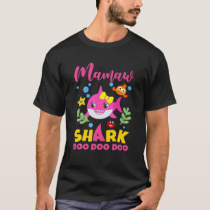 Mamaw Shark Gift Cute Baby Shark Family Matching T Shirt