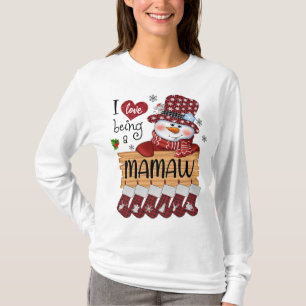 mamaw Snögubbe I Kärlek är en stor julklapp T Shirt
