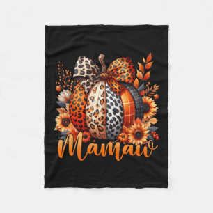 Mamaw Thanksgiving Leopard Pumpkin Solros Coque Fleecefilt