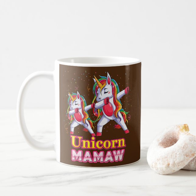 Mamaw Unicorn Dabbing Magic Family Matching Kaffemugg (Med munk)