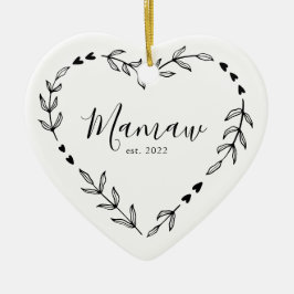 Mamaw Year Est. jul Ceramic Ornament