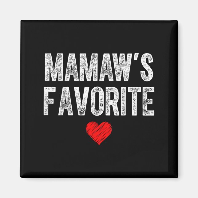 Mamaws favorit hjärtgrafik för mors dag magnet (Framsidan)