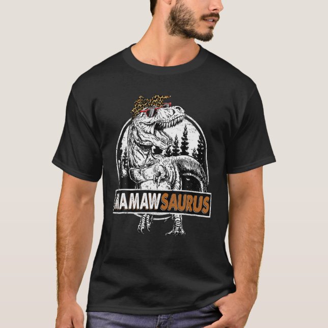 Mamawsaurus T Rex Dinosaur Mamaw Saurus Mor D Shirt (Framsida)