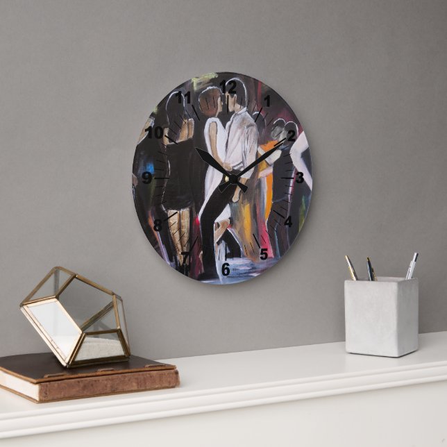 Mambo Night Målning av Alfred Fox Stor Klocka (Kontor)