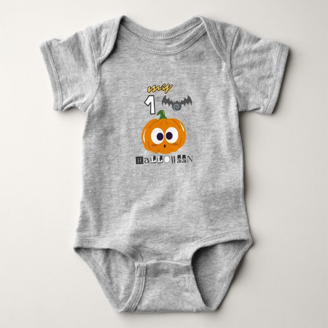 Mameluco con diseño 1er Halloween T Shirt (Framsida)