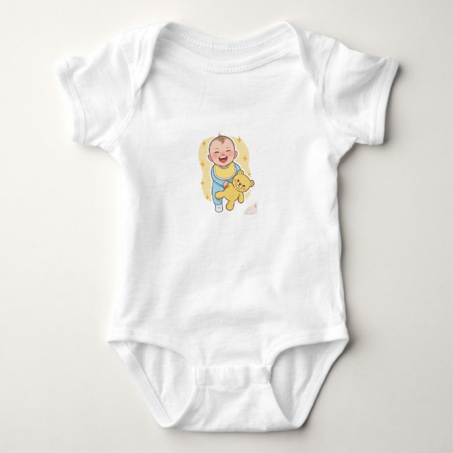 Mameluco con punto de jersey para bebés t shirt (Framsida)
