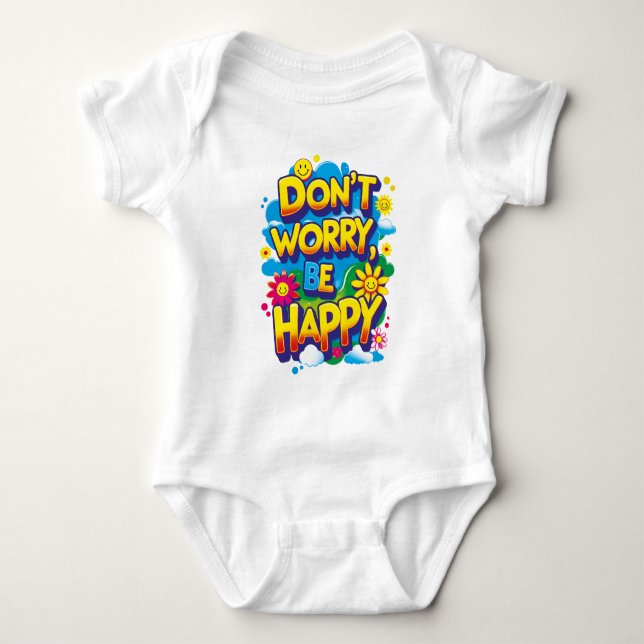 Mameluco Don't Worry, Be Happy T Shirt (Framsida)