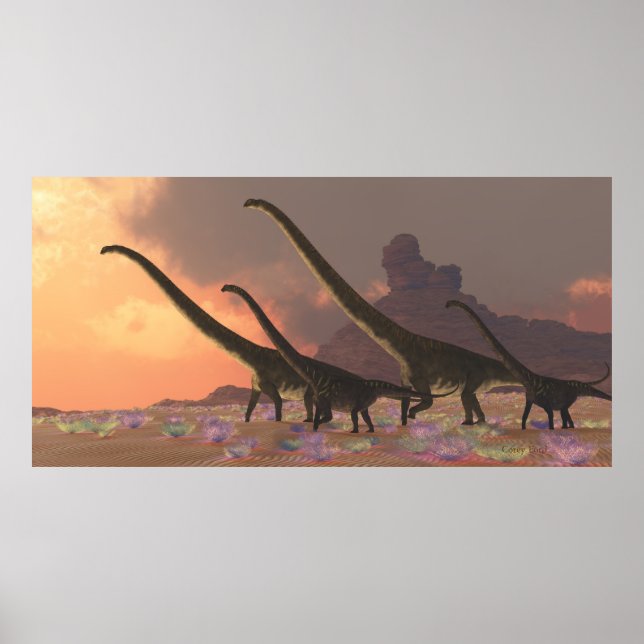 Mamenchisaurus Dinosaurs Skriv ut Poster (Framsidan)