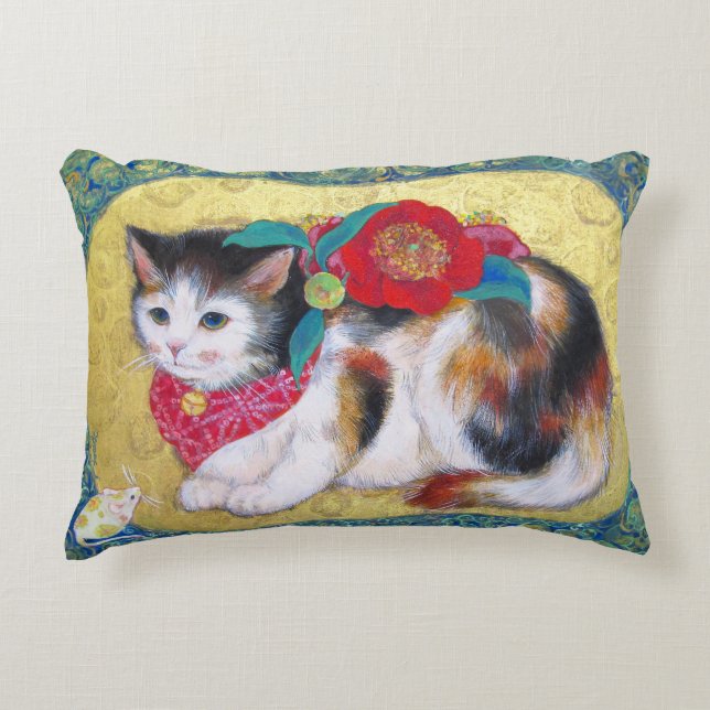 Mameneko: The Camellia Kitten  Prydnadskudde (Framsidan)