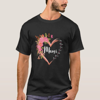 Mami Hjärtblomma Blommig Spansk Mamma Español Ella T Shirt