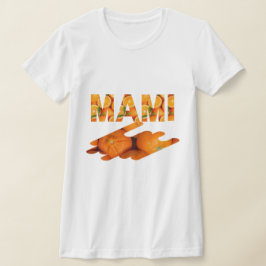 MAMI Orange Typography Art T Shirt