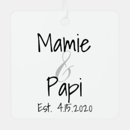Mamie och Papi First Grandchild Metall Ornament