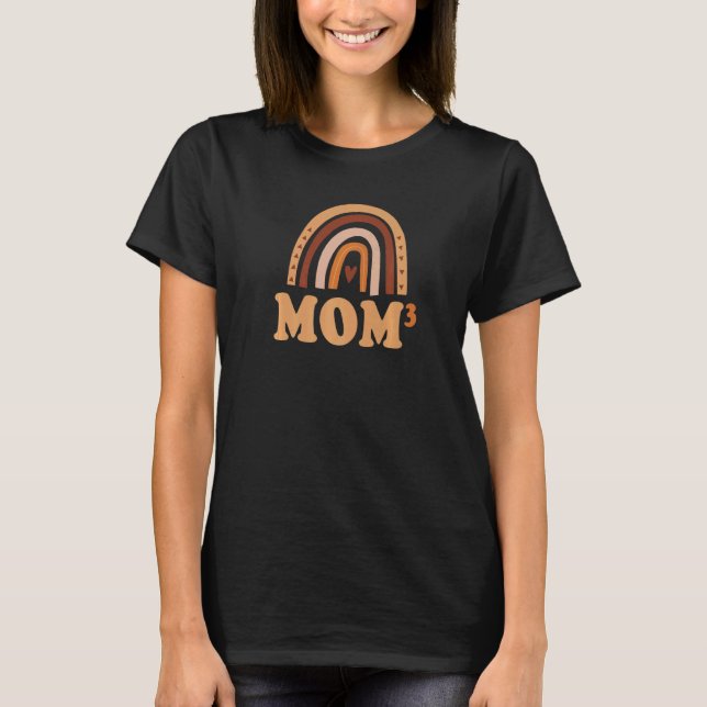 Mamma3 Mamma vid 3 Mor av tre bohemiska regnbåge T Shirt (Framsida)