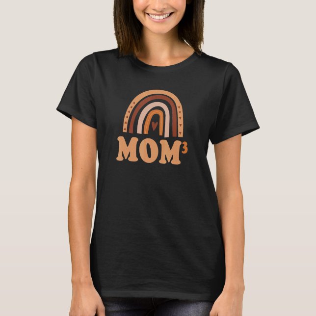 Mamma3 Mamma vid 3 Mor av tre bohemiska regnbåge T Shirt (Framsida)