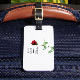 Mamma 100:e födelsedag Röd ros Flower Personlig Bagagebricka