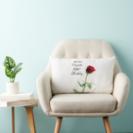 Mamma 100:e födelsedag Röd ros Flower Personlig Lumbarkudde