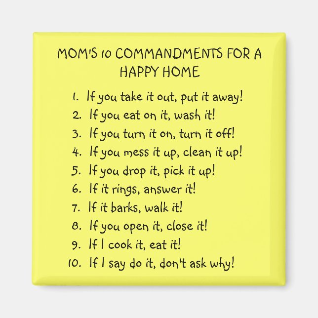 MAMMA 10 COMMANDMENTS MAGNET (Framsidan)