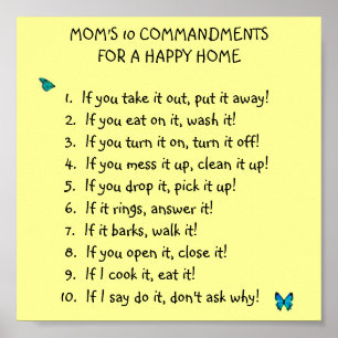 Mamma 10 Commandments Poster