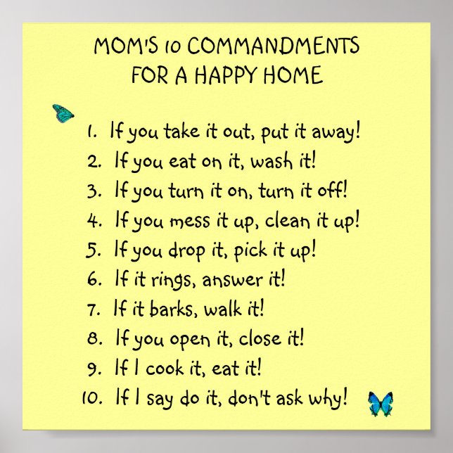 Mamma 10 Commandments Poster (Framsidan)