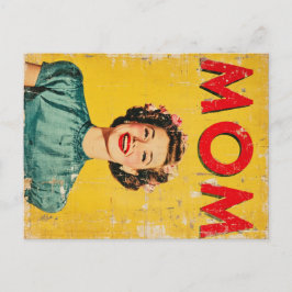 MAMMA (1) 1960s-inspirerad grafik Helg Vykort