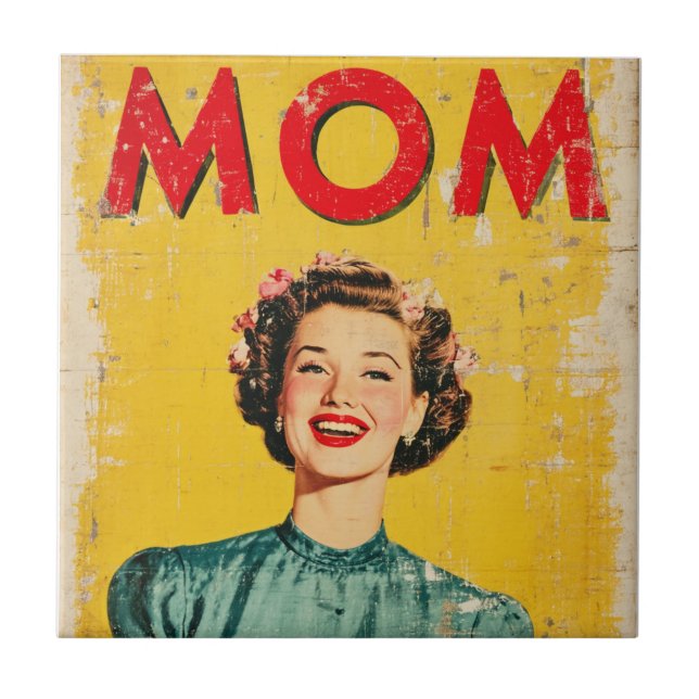 MAMMA (1) 1960s-inspirerad grafik Kakelplatta (Framsidan)