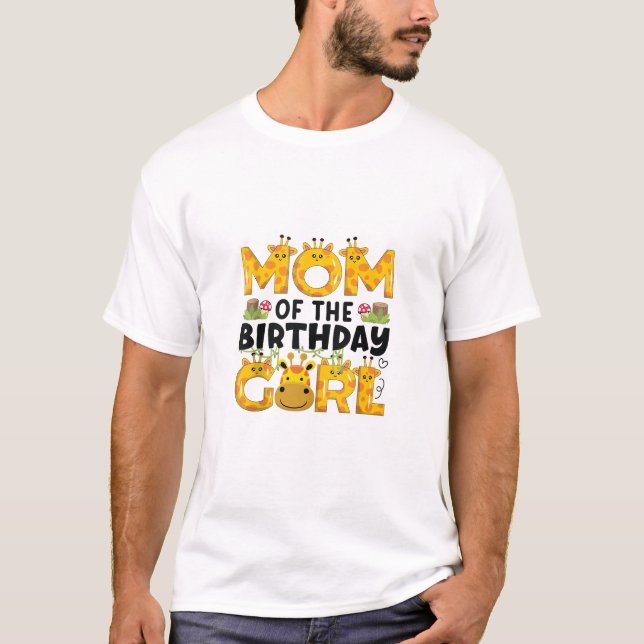 Mamma 1:a födelsedag Temapartyet Giraffe Zoo Safa T Shirt (Framsida)