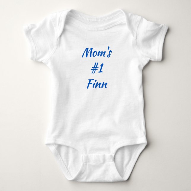Mamma #1 Finn Finn Baby One-Biet Baby Bodydräkt T Shirt (Framsida)
