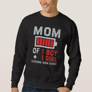 Mamma 1 pojke från dotter eller son Mor dag 1 Lång Ärmad Tröja