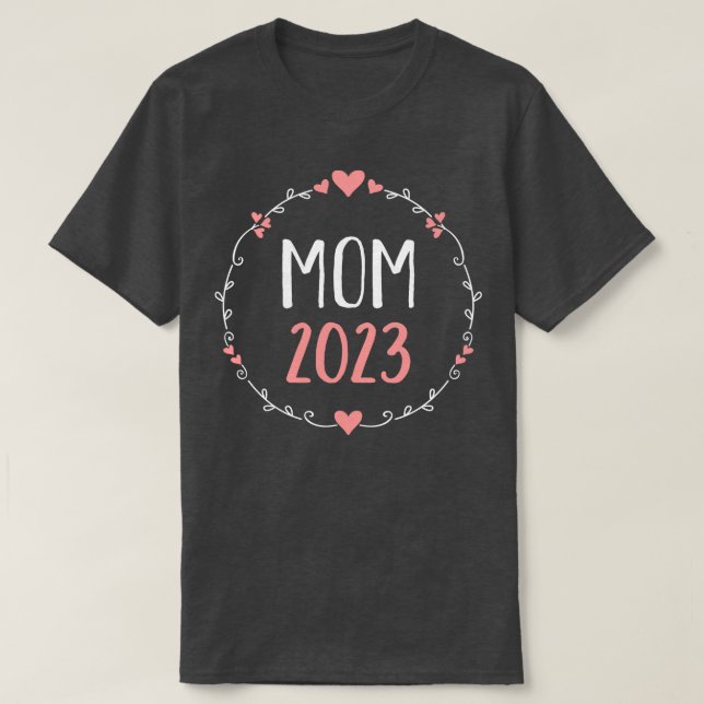 Mamma 2023 för meddelande om gravid 1 t shirt (Design framsida)