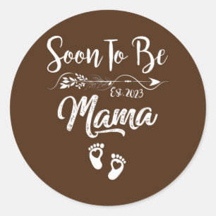 Mamma 2023 Gravid Meddelande snart till Mamma Runt Klistermärke
