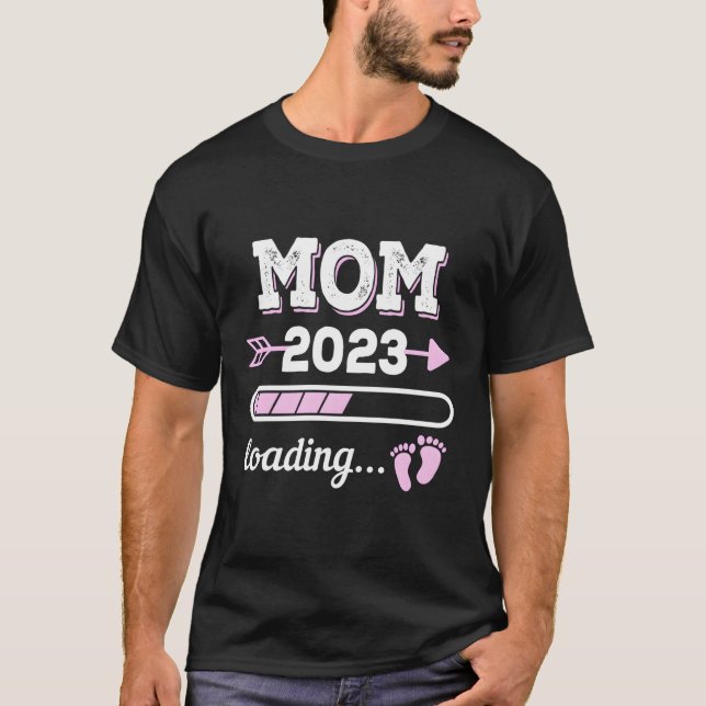 Mamma 2023 Meddelande om Graviden Mor 2023 T Shirt (Framsida)