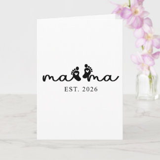 Mamma 2026 | Baby Reveal Välkomstkort Kort