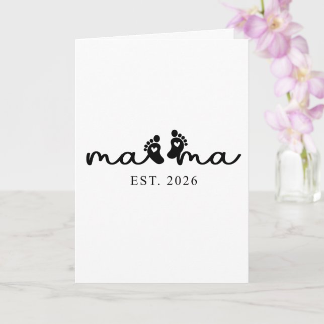 Mamma 2026 | Baby Reveal Välkomstkort Kort (Orkide)