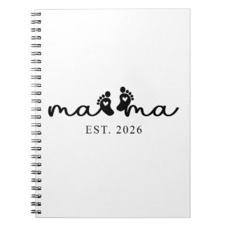 Mamma 2026 | Bebisavslöjande Spiral Fotoanteckning Anteckningsbok