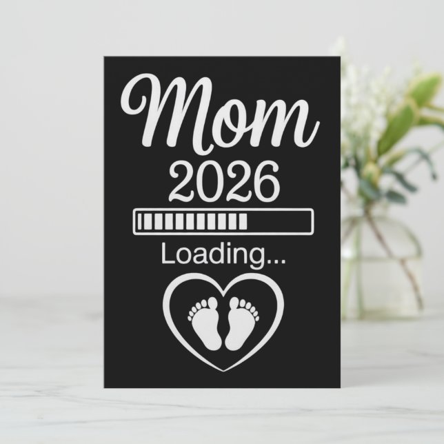 Mamma 2026 Laddar Pappa Graviditetsannonsering Beb Inbjudningar (Stående Fram)