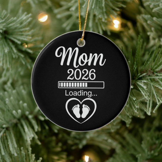 Mamma 2026 Laddar Pappa Graviditetsannonsering Beb Julgransprydnad Keramik (Träd)
